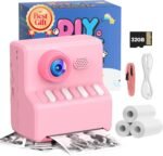 Kids Camera Instant Print Pink: HODDRCCN 32G Instant Print Camera for Kids -1080P HD - Christmas Birthday for Girls Age 3-12 - Ideal Toy for 3 4 5 6 7 8 9 10 11 12 Girls Boys - Image 2