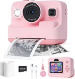 Kids Camera Instant Print,1080P Kids Instant Cameras That Print Photos,Christmas Birthday Gifts for Girls Age 3-12,Portable Toy for 3 4 5 6 7 8 9 10 Year Old Girls Boys Pink - Image 2