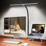 LED Desk Lamp for Office Home, Eye-Caring Desk Light with Stepless Dimming Adjustable Flexible Gooseneck, 10W USB Adapter Desk Lamp with Clamp for Reading, Study, Workbench (Black) - Image 2