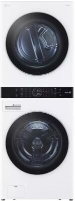 LG WashTower Stacked Smart Laundry Center 4.5 Cu.Ft. Front Load Washer & 7.4 Cu.Ft. Electric Dryer in White w/Steam WKEX200HWA - Image 2