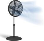 Lasko Pedestal Fan, Oscillating Fan for Bedroom with Adjustable Height and 3 Cooling Speeds, Portable, 18", Black, 1827 - Image 2