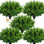 Lnoicy Artificial Greenery Plants Outdoor UV Resistant Fake Plants Boxwood Shrubs Grass,20 Bundles for Farmhouse Home Garden Office Patio Backyard Wedding and Indoor Outdoor Decoration - Image 2