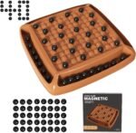 Magnetic Game Chess, Magnet Chess 40 Piceses Fun Family Games for Kids and Adults, Table Top Board Game for Game Night 2-4 Players (Brown) - Image 2