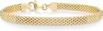 Miabella 18K Gold Plated 925 Sterling Silver Italian 5mm Mesh Link Chain Bracelet for Women, Made in Italy - Image 2