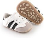 Newbron Baby Boys Girls Retro Sneakers Pu Leather Rubber Sole Walking Shoes Toddler Non-Slip First Walkers Infant Slippers Crib Shoes - Image 2