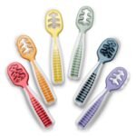 NumNum Baby Spoons Set, Baby Essentials Pre-Spoon GOOtensils for 6+ Months, First Stage Self-Feeding Spoons for Baby Led Weaning (BLW), Silicone Toddler Utensils, BPA-Free, 6 Pack Rainbow - Image 2