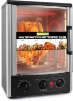 Nutrichef Vertical Countertop Oven with Rotisserie, Bake, Broil, & Kebab Rack Functions - Adjustable Settings - 2 Shelves - 1500W - Thanksgiving Turkey - Includes Grill, Kebab skewer racks & bake pan - Image 2