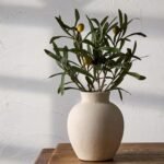 SIDUCAL Ceramic Decorative Flower Vase | 6 Inch Pottery Rustic Farmhouse Boho Vase for Home Decor, Table, Living Room, Bathroom, Shelf, Mantel Decoration, Wedding, White - Image 2