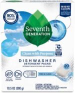 Seventh Generation Dishwasher Detergent Packs, Blasts Away Stuck-On Food, Free & Clear, 20 Packs - Image 2