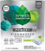 Seventh Generation Power Plus Dishwasher Detergent Packs Fresh Citrus scent for sparkling dishes Dishwasher tabs 40 count - Image 2