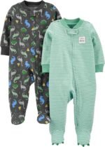 Simple Joys by Carter's baby-boys 2-way Zip Thermal Footed Sleep and Play, Pack of 2 - Image 2