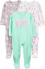 Simple Joys by Carter's girls Loose-Fit Flame Resistant Fleece Footed Pajamas - Image 2