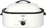 Sunvivi Roaster Oven, Electric Roaster Oven with Self-Basting Lid, 24lb 20-Quart Turkey Roaster with Unique Defrost/Warm Function, Large Roaster with Removable Pan & Rack, Stainless Steel, White - Image 2