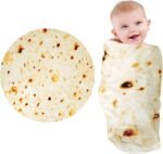 Tortilla Blanket, Baby Burritos Swaddle Blanket, Taco Blanket for Newborn Toddler, 285 GSM Soft Flannel Wearable Wrap Funny Gifts for Baby Shower Boy Girl 0-3 6 9 Months - Image 2