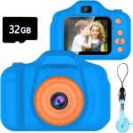Upgrade Kids Selfie Camera, Christmas Birthday Gifts for Boys Age 3-9, HD Digital Video Cameras for Toddler, Portable Toy for 3 4 5 6 7 8 Year Old Boy with 32GB SD Card-Navy Blue - Image 2