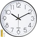 Wall Clock 12 Inch Wall Clocks Non-Ticking Battery Operated with Stereoscopic Dial Ultra-Quiet Movement Quartz for Office Classroom School Home Living Room Bedroom Kitchen - Image 2