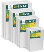 12 Pack Canvas for Painting with 11x14, 9 x12, 8x10, 5x7 (3 of Each) Blank Primed Stretched Canvases for Oil, Acrylic & Others, Multi Size Set for Artist, Student and Beginners - Image 2