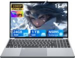 15.6 Inch Laptop, Gaming Laptop, Laptops 24GB 1TB SSD, Lap top Computer N5095, Traditional Laptops Computers 180 Angle Opening, Lap top Fingerprint Unlock Backlit Keyboard, 1920X1080 FHD IPS MINI-HDMI - Image 2