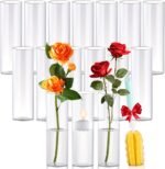 16Pcs Glass Cylinder Bud Vases for Centerpieces,7.7 In Tall Clear Flower Vases in Bulk,Glass Small Vases Floating Candle Holder for Party,Home Decor,Wedding Decoration,Birthday,Anniversary,Baby Shower - Image 2