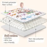 Baby Play Mat, 50x50 Playpen Mat with Super Soft Touch, Activity Mats with Upgraded Anti-Slip Bottom, Machine Washable Crawling Mats for Floor & Picnic (Animal Alphabets) - Image 4