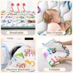 Baby Play Mat, 50x50 Playpen Mat with Super Soft Touch, Activity Mats with Upgraded Anti-Slip Bottom, Machine Washable Crawling Mats for Floor & Picnic (Animal Alphabets) - Image 5