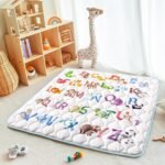 Baby Play Mat, 50x50 Playpen Mat with Super Soft Touch, Activity Mats with Upgraded Anti-Slip Bottom, Machine Washable Crawling Mats for Floor & Picnic (Animal Alphabets) - Image 6