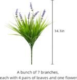 alyptus 12 Bundles Artificial Plants Outdoor Fake Monkey Grass with Flowers for Pot UV Resistant Plant Decor for Window Garden Patio Hanging Planter Pathway Front Porch (Grass with Flowers) - Image 3