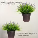 alyptus 12 Bundles Artificial Plants Outdoor Fake Monkey Grass with Flowers for Pot UV Resistant Plant Decor for Window Garden Patio Hanging Planter Pathway Front Porch (Grass with Flowers) - Image 4