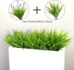 alyptus 12 Bundles Artificial Plants Outdoor Fake Monkey Grass with Flowers for Pot UV Resistant Plant Decor for Window Garden Patio Hanging Planter Pathway Front Porch (Grass with Flowers) - Image 6