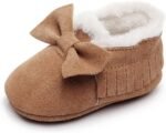 HONGTEYA Baby Moccasins with Fur Fleece Rubber Soles Warm Snow Boots Leather Baby Shoes for Boys Girls… - Image 3