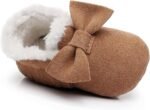 HONGTEYA Baby Moccasins with Fur Fleece Rubber Soles Warm Snow Boots Leather Baby Shoes for Boys Girls… - Image 4
