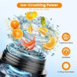 Personal Size Portable Blender for Shakes & Smoothies, 16oz Mini Small Smoothie Blender with On Go Lid & Sip Lid, 26000RPM Rechargeable Cordless Electric Blender for Travel Gym Office - Image 3