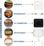 Kenmore Toaster Oven Air Fryer - Fry Chicken, Rotisserie, Bake Bread, Cookie, Pizza Dehydrator Racks Convection Kitchen Appliances 26 Quart Horno Freidora De Aire Stainless Steel - Image 7