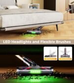 RENDOW Cordless Vacuum Cleaner, 65Mins 550W 45Kpa Stick Vacuum, Self-Standing Vacuum Cleaners for Home with LED Display, Anti-Tangle Rechargeable Vacuum Cordless for Pet Hair/Carpet/Hard Floor - Image 6