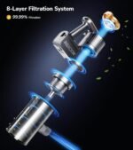 RENDOW Cordless Vacuum Cleaner, 65Mins 550W 45Kpa Stick Vacuum, Self-Standing Vacuum Cleaners for Home with LED Display, Anti-Tangle Rechargeable Vacuum Cordless for Pet Hair/Carpet/Hard Floor - Image 9