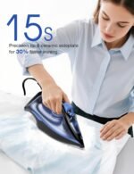 Steamer Travel Steamer, Steam Iron for Clothes, 2-in-1 Travel Iron,15s Quick Heating with LED Display, Blue-9884572 - Image 3
