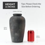 Large Ceramic Rustic Vase, 11 inch Minimalist Decorative Farmhouse Tall Vase for Home Decor, Living Room, Shelf Decor, Enterway, Wedding, Table Decoration, Bronze - Image 3