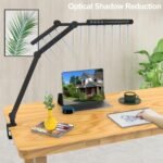 Micomlan Led Desk Lamp with Clamp, Architect Desk Lamp for Home Office with Atmosphere Lighting, 24W Ultra Bright Auto Dimming Computer Light Stepless Dimming and Tempering LED Table Light - Image 6