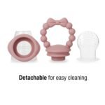 PandaEar 3 Pack Baby Fruit Food Feeder Pacifier with 3 Different Size Silicone Pouch, Silicone Teethers for Babies 3-6-12 Months, BPA Free Mesh Feeder, Baby Solid Food Essentials - Image 4
