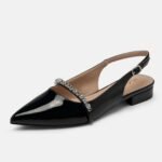 Elisabet Tang Women Slingback Flats with Rhinestone Pointed Toe Flats for Women Dressy Shoes - Image 5