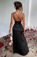 Memoriesea Women's Sexy One Shoulder High Split Cocktail Wedding Party Maxi Dress - Image 4
