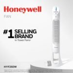 Honeywell QuietSet Whole Room Oscillating Tower Fan with Remote, White, HYF260 - Image 3