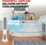Honeywell QuietSet Whole Room Oscillating Tower Fan with Remote, White, HYF260 - Image 4