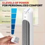 Honeywell QuietSet Whole Room Oscillating Tower Fan with Remote, White, HYF260 - Image 5