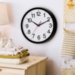 12 Inch Wall Clock Modern Battery Operated Silent Non Ticking Analog for Bedroom Office Living Room Home Kitchen Bathroom(Black) - Image 3