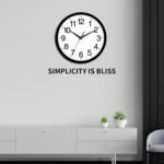 12 Inch Wall Clock Modern Battery Operated Silent Non Ticking Analog for Bedroom Office Living Room Home Kitchen Bathroom(Black) - Image 6