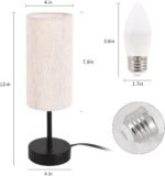 Small Table Lamp, Bedside Table Lamp for Bedroom, Lamp for Nightstand with Linen Fabric Shade, Minimalist Modern Desk Lamp for Living Room Office Dorm Kids Room - Image 6