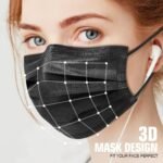 50 PCS Black Disposable Face Masks 3-Ply Filter Earloop Mouth Cover, Face Mask - Image 6