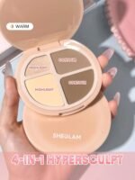 SHEGLAM Hypersculpt Highlight & Contour Palette 4 Shades 2-IN-1 Face Shimmer Highlighter and Matte Contour Bronzer-Warm - Image 3