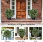 42" Artificial Boston Fern Large Bush Plants, 2 Bundles of Fake Ferns with 65 Fronds for Outdoors Home Decor - Image 6
